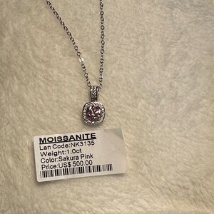 Pink Stone Pendant Necklace